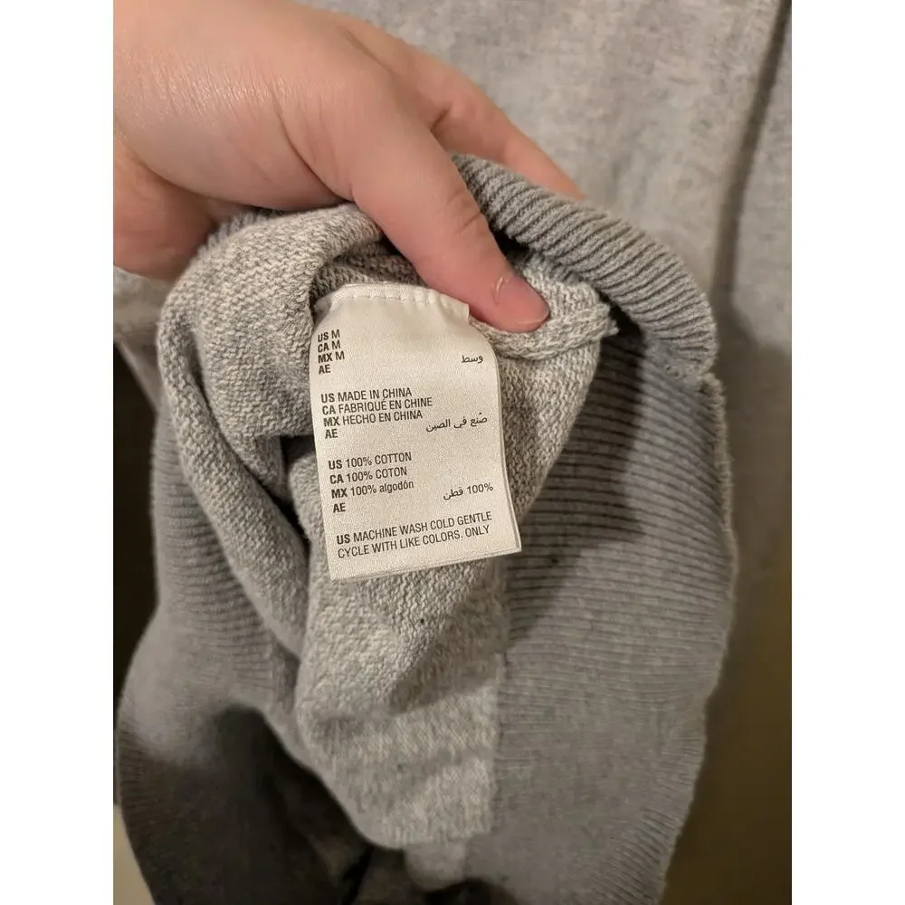 Club Room Grey/White Sweater With Ribbed Cuff/ Bottom